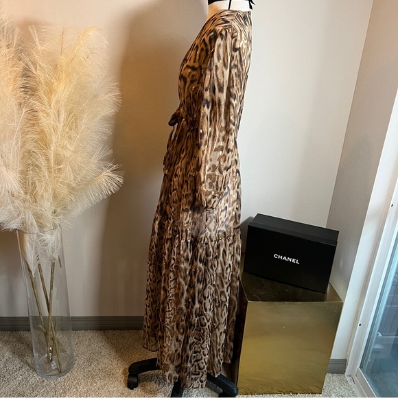 NWOT Express Sheer Maxi Dress Old Money Coverup Duster - Picture 5 of 11